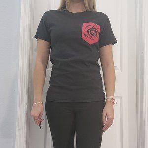 Black T-shirt with ROSE Pocket